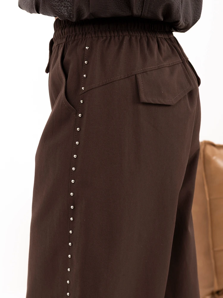 Italy Moda Kelnės-IR-SP-GG-99370.64-ruda
