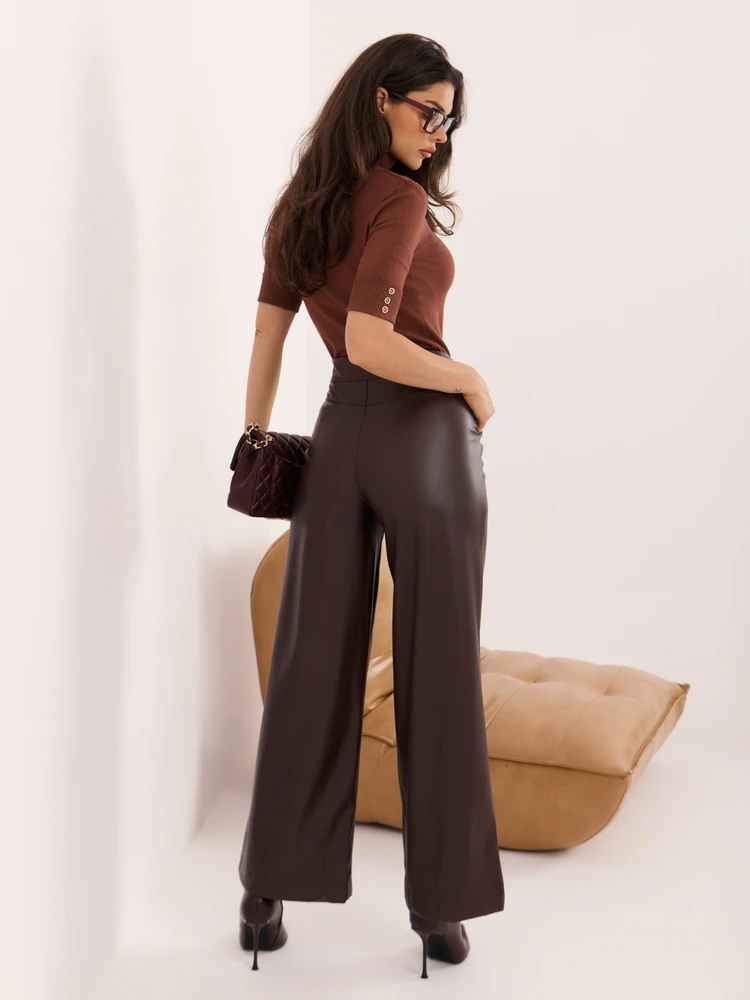 Italy Moda Kelnės-IR-SP-YAC1009.01P-ciemny ruda