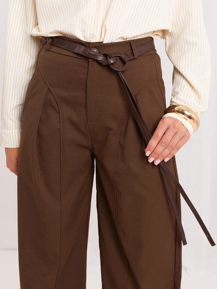 Italy Moda Kelnės-IR-SP-YV054B.24-ruda
