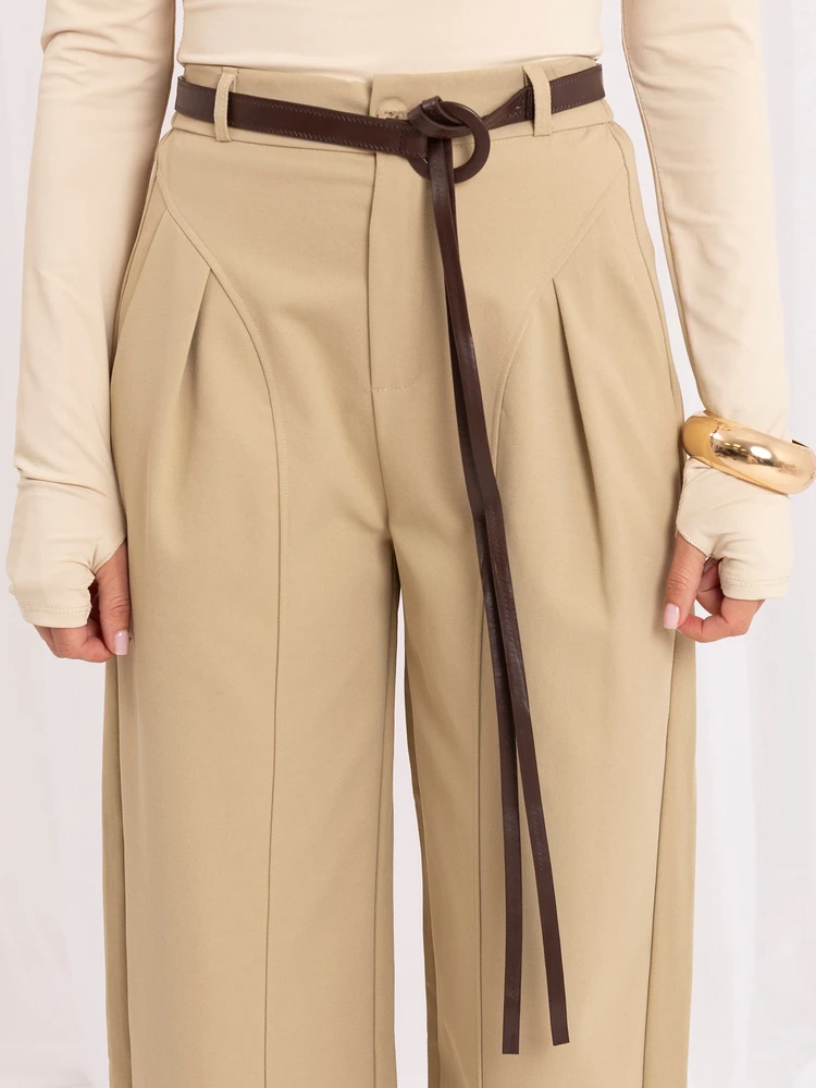 Italy Moda Kelnės-IR-SP-YV054B.24-smėlio spalva
