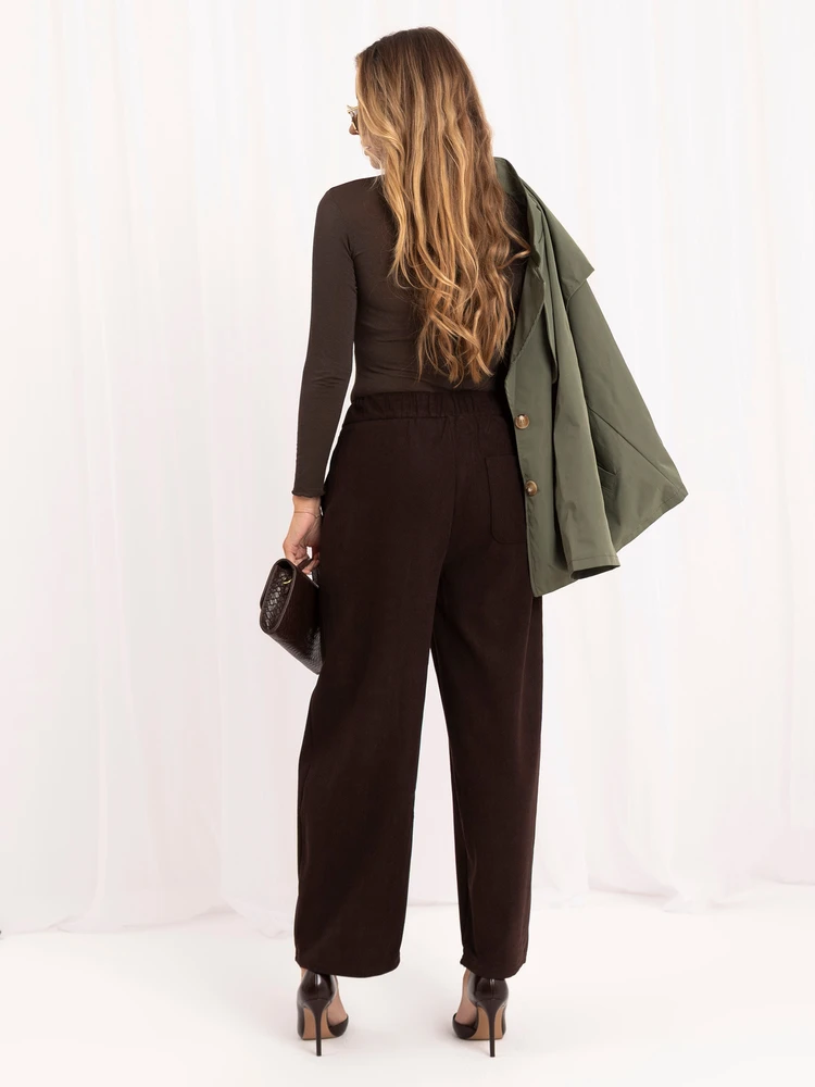 Italy Moda Kelnės-IR-SP-YV5650.46-ciemny ruda