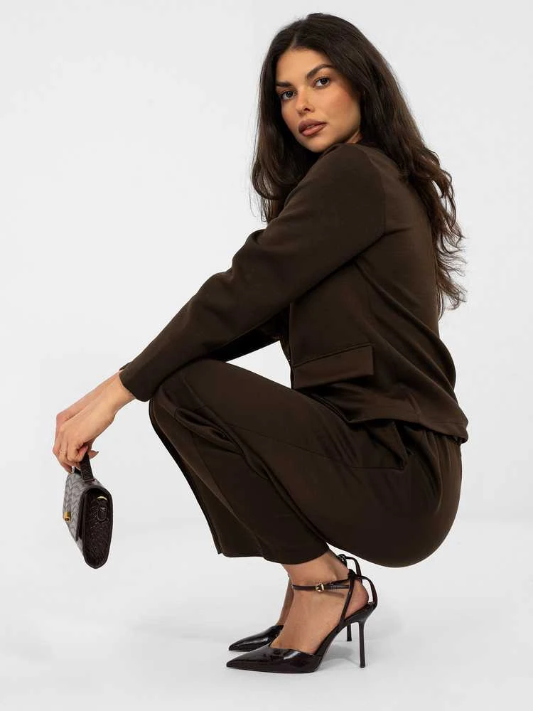 Italy Moda Kelnės-IT-SP-10006.76-ciemny ruda