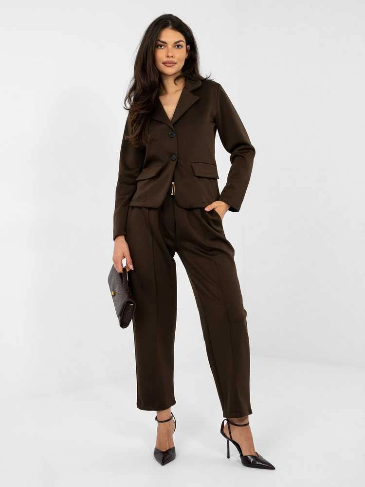 Italy Moda Kelnės-IT-SP-10006.76-ciemny ruda