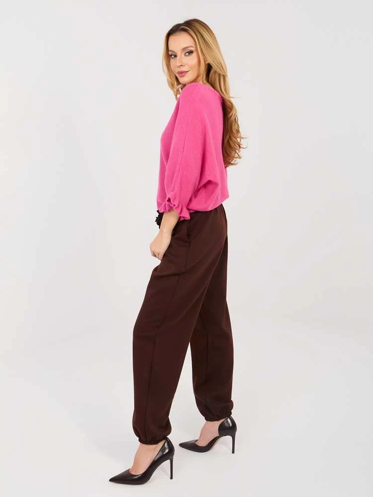Italy Moda Kelnės-IT-SP-22197.61-ciemny ruda