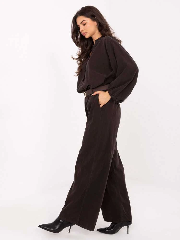 Italy Moda Kelnės-IT-SP-25782.73-ciemny ruda