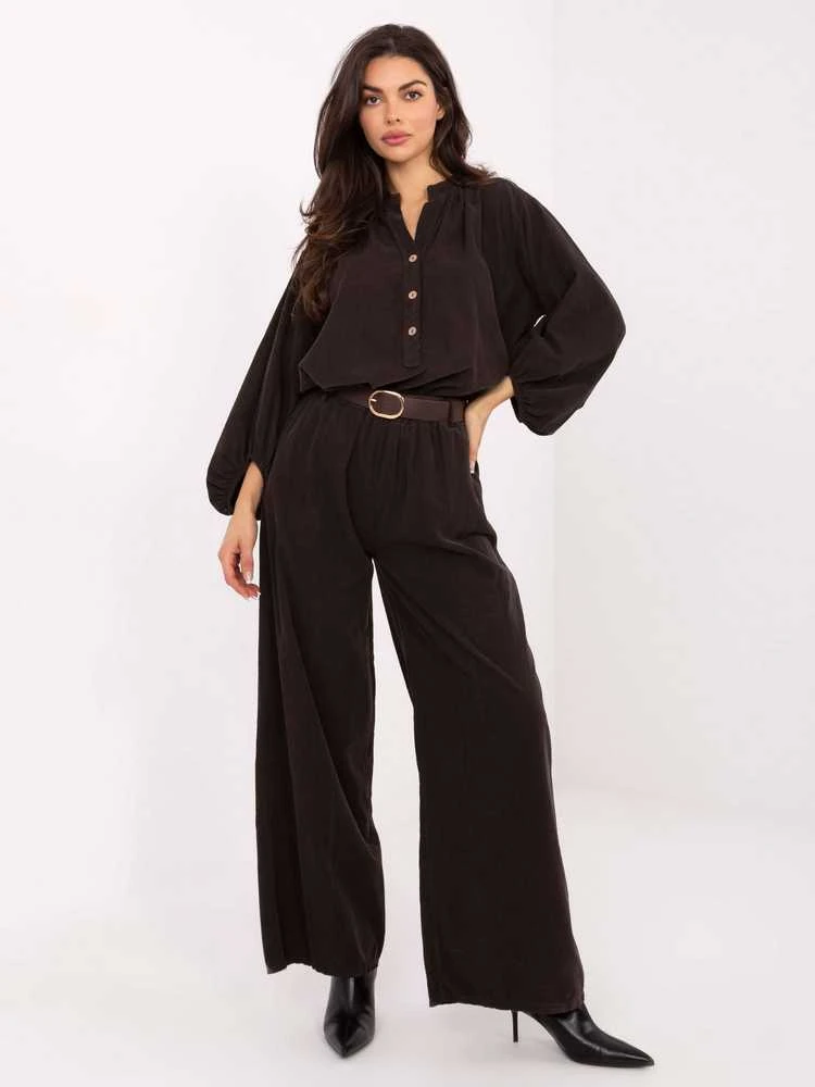 Italy Moda Kelnės-IT-SP-25782.73-ciemny ruda