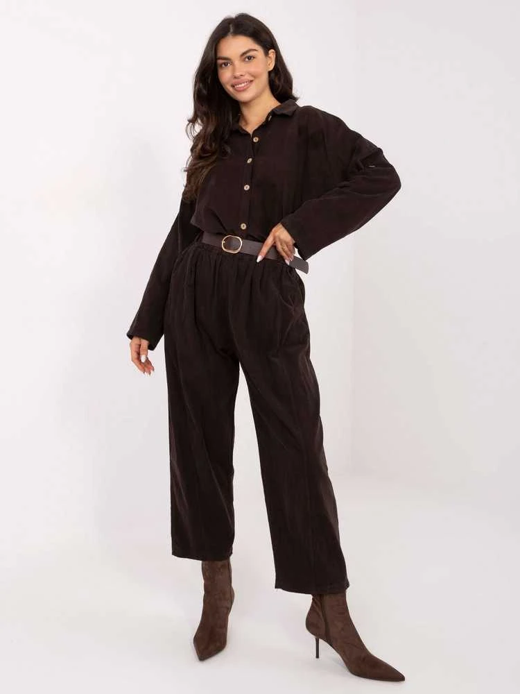 Italy Moda Kelnės-IT-SP-258009.83-ciemny ruda