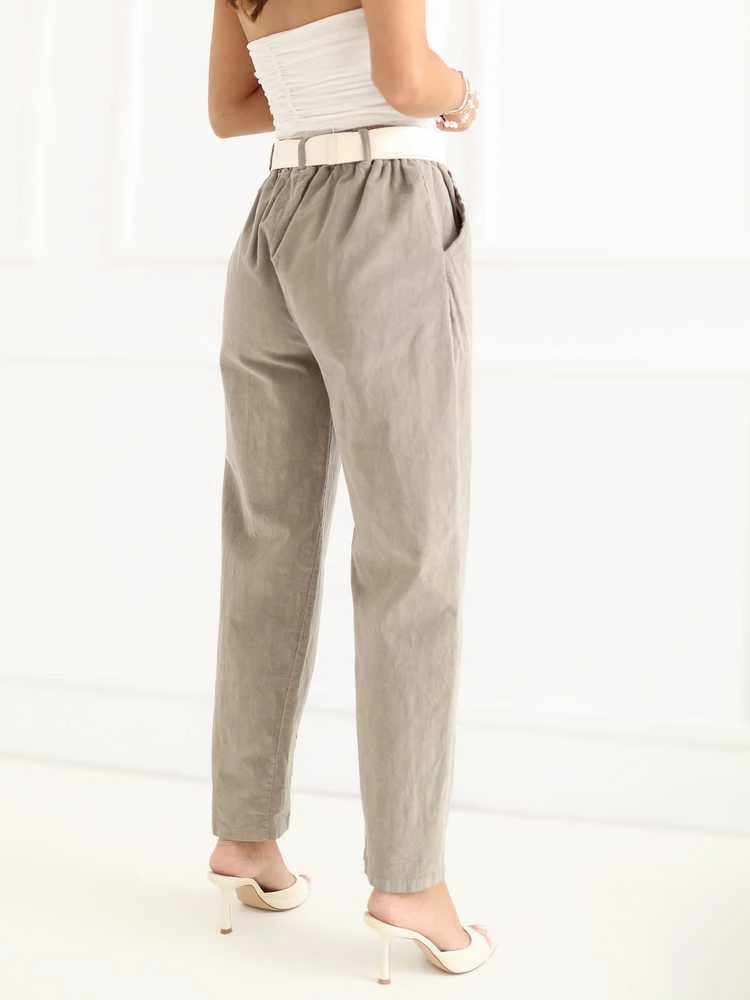 Italy Moda Kelnės-IT-SP-26016.85-ciemny bezowy