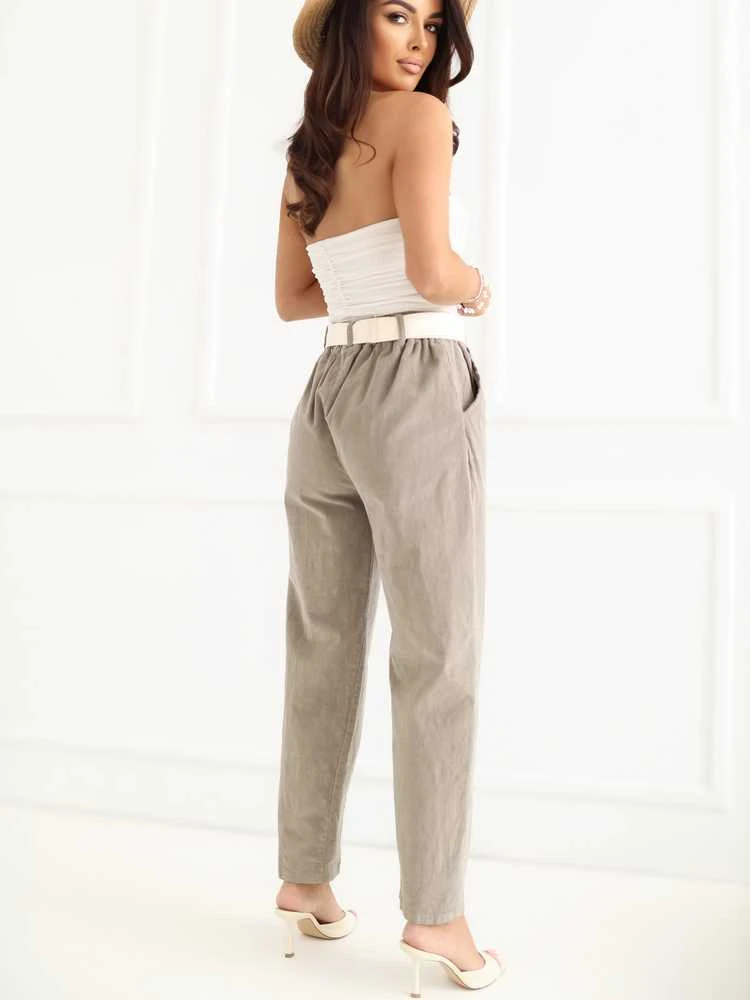 Italy Moda Kelnės-IT-SP-26016.85-ciemny bezowy