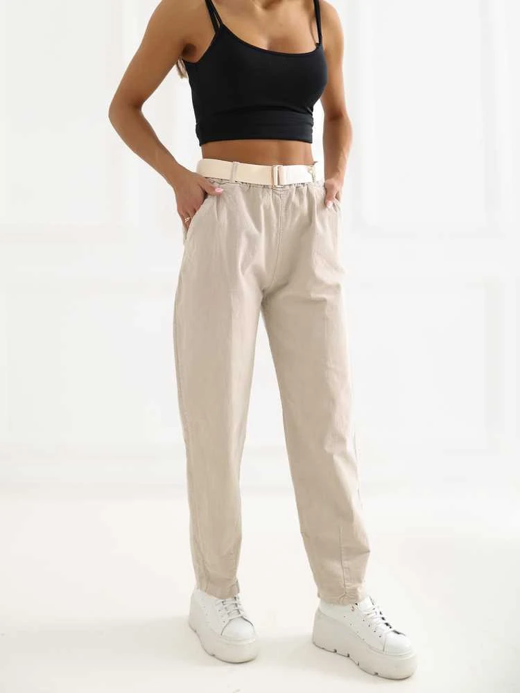 Italy Moda Kelnės-IT-SP-26016.85-smėlio spalva