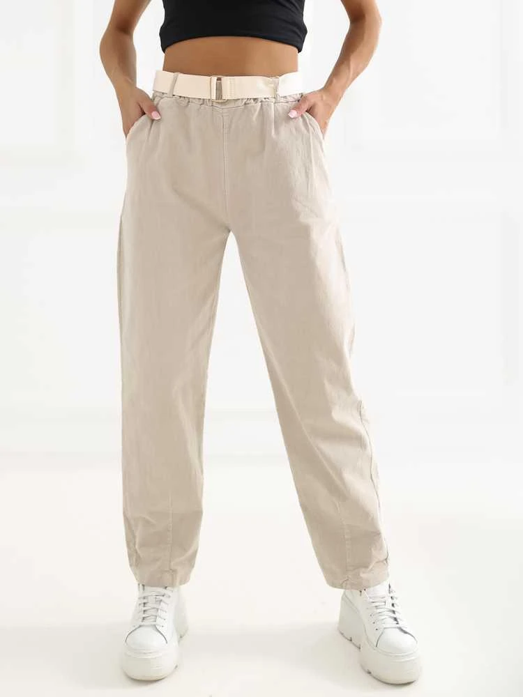 Italy Moda Kelnės-IT-SP-26016.85-smėlio spalva