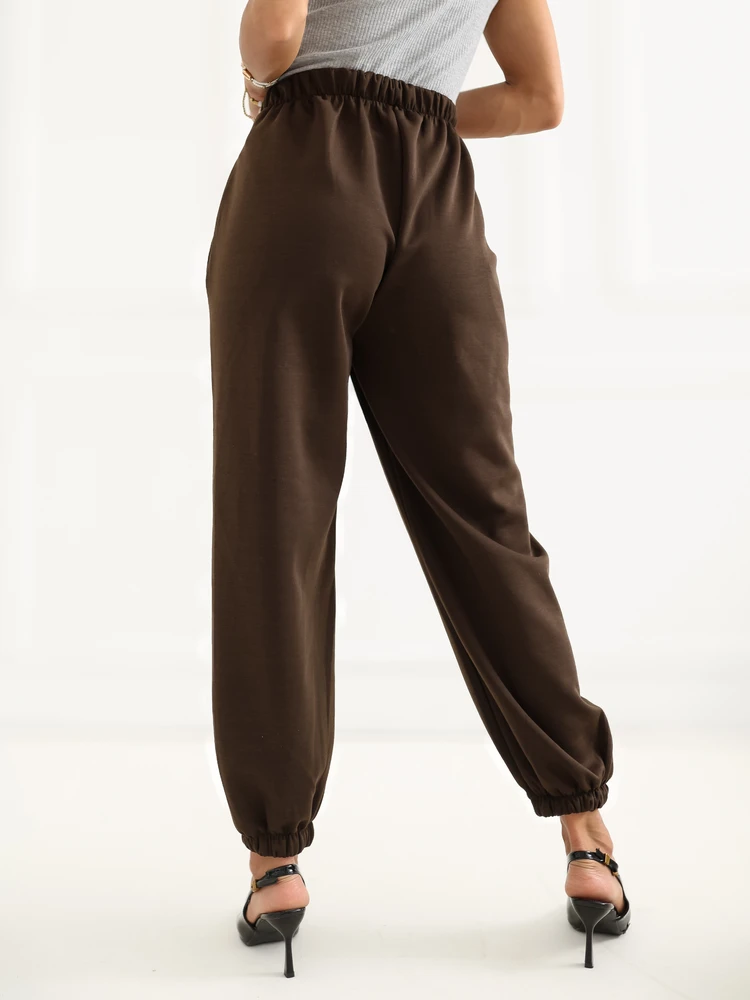 Italy Moda Kelnės-IT-SP-9995.16P-ciemny ruda