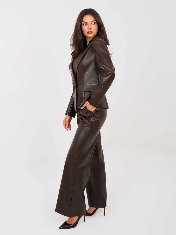 Italy Moda Kelnės-IT-SP-FL10013.87-ciemny ruda