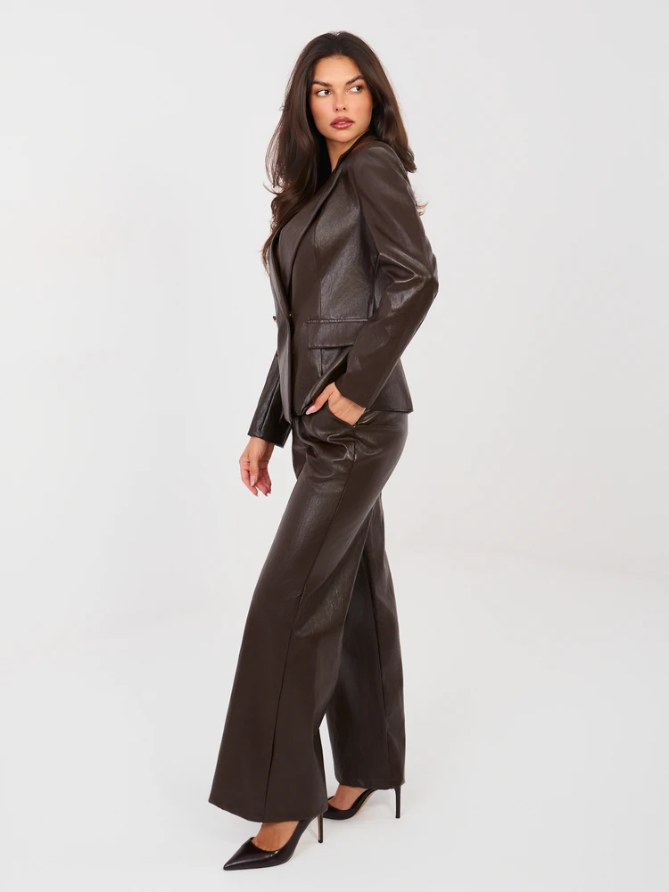 Italy Moda Kelnės-IT-SP-FL10013.87-ciemny ruda