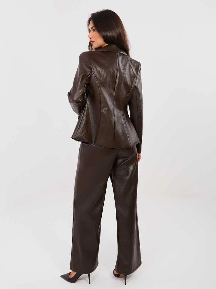 Italy Moda Kelnės-IT-SP-FL10013.87-ciemny ruda