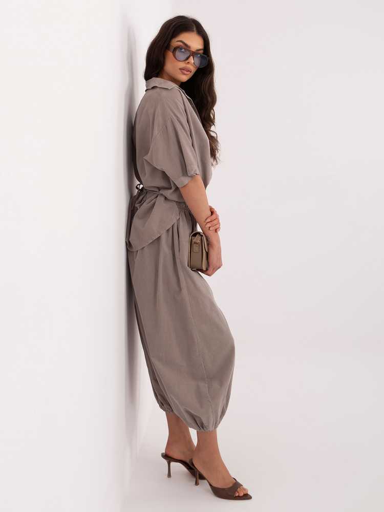 Italy Moda Kelnės-IT-SP-FL10309-1.91-ciemny bezowy