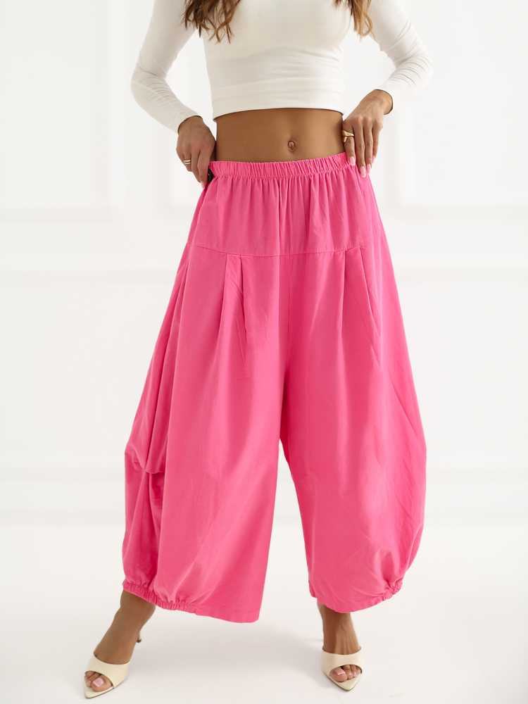 Italy Moda Kelnės-IT-SP-FL9321.96-ciemny rožinė