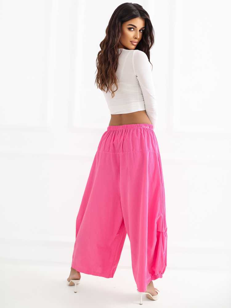 Italy Moda Kelnės-IT-SP-FL9321.96-ciemny rožinė