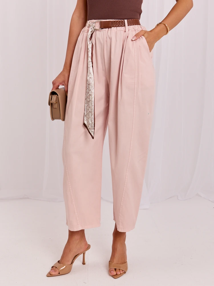 Italy Moda Kelnės-IT-SP-FL9967SPL.75-jasny rožinė