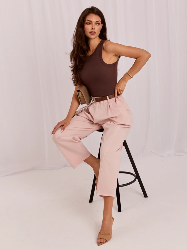 Italy Moda Kelnės-IT-SP-FL9967SPL.75-jasny rožinė