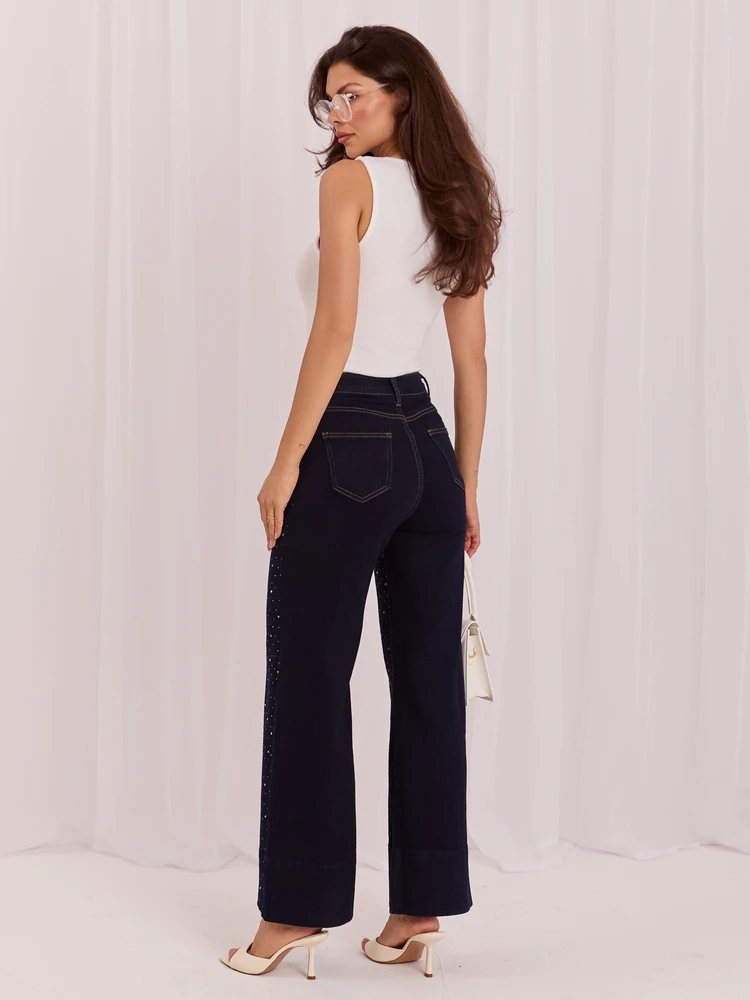 Italy Moda Kelnės jeans-IR-SP-K877-1.14-tamsiai mėlyna