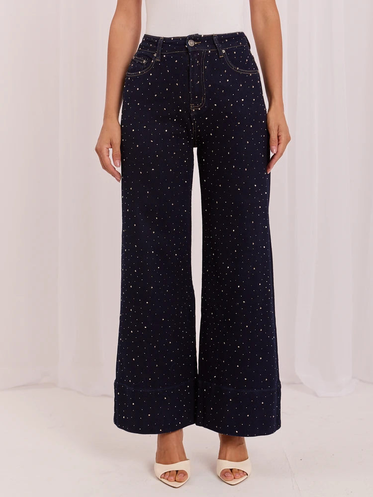 Italy Moda Kelnės jeans-IR-SP-K877-1.14-tamsiai mėlyna