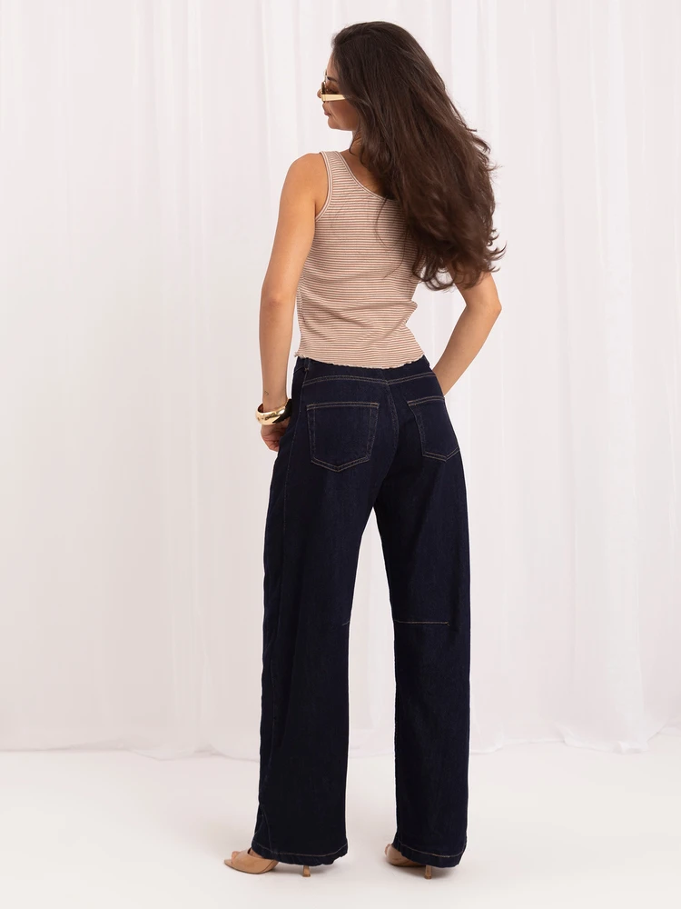 Italy Moda Kelnės jeans-IR-SP-K988.13-tamsiai mėlyna