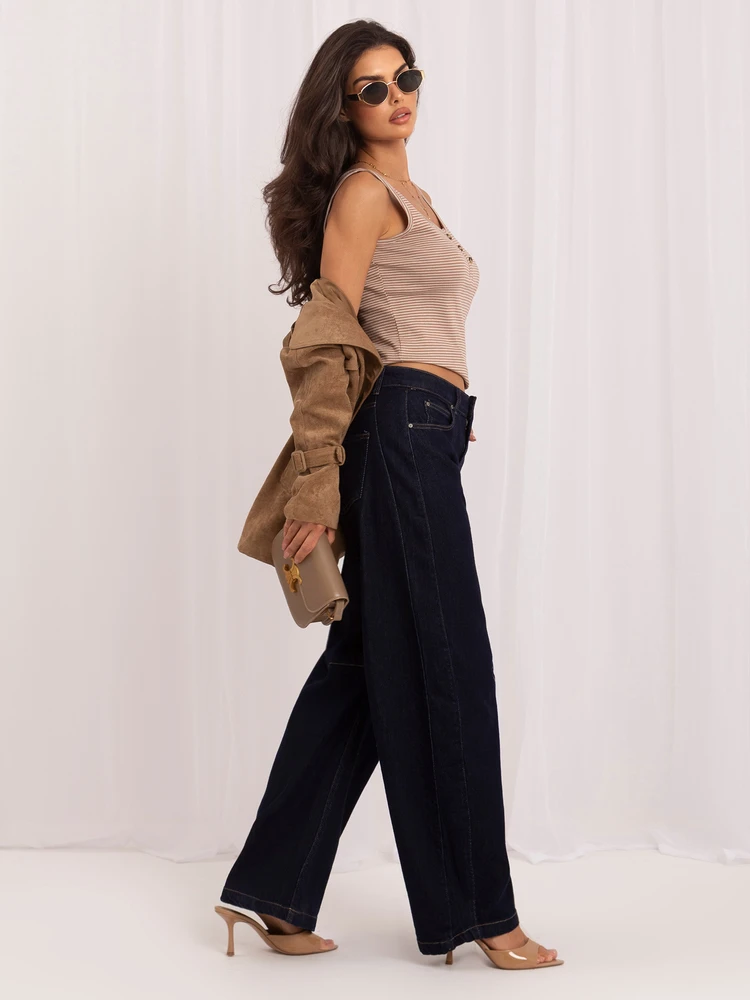 Italy Moda Kelnės jeans-IR-SP-K988.13-tamsiai mėlyna