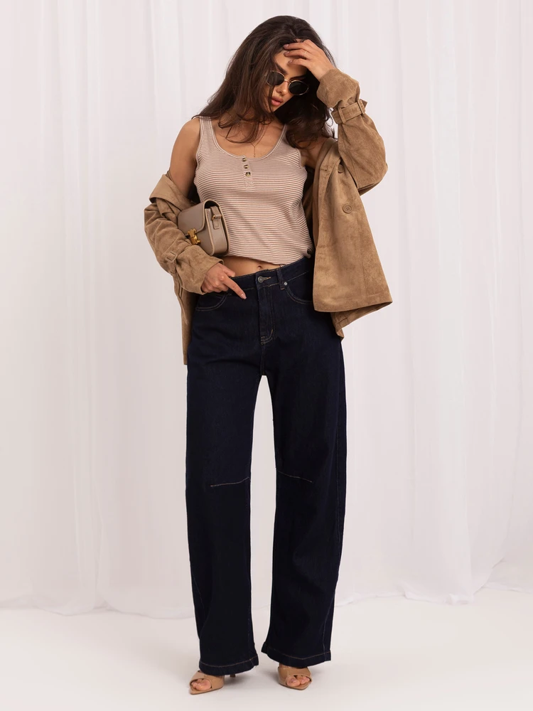 Italy Moda Kelnės jeans-IR-SP-K988.13-tamsiai mėlyna