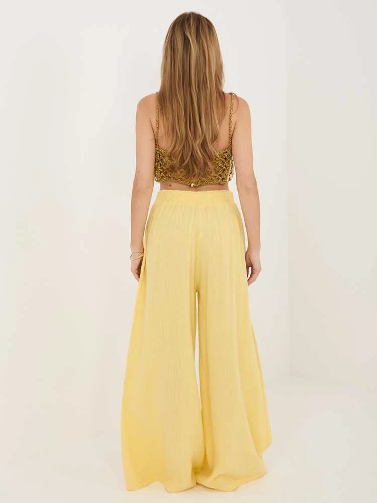 Italy Moda Kelnės-MI-SP-2563.02-jasny geltona