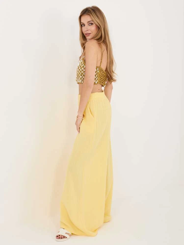 Italy Moda Kelnės-MI-SP-2563.02-jasny geltona