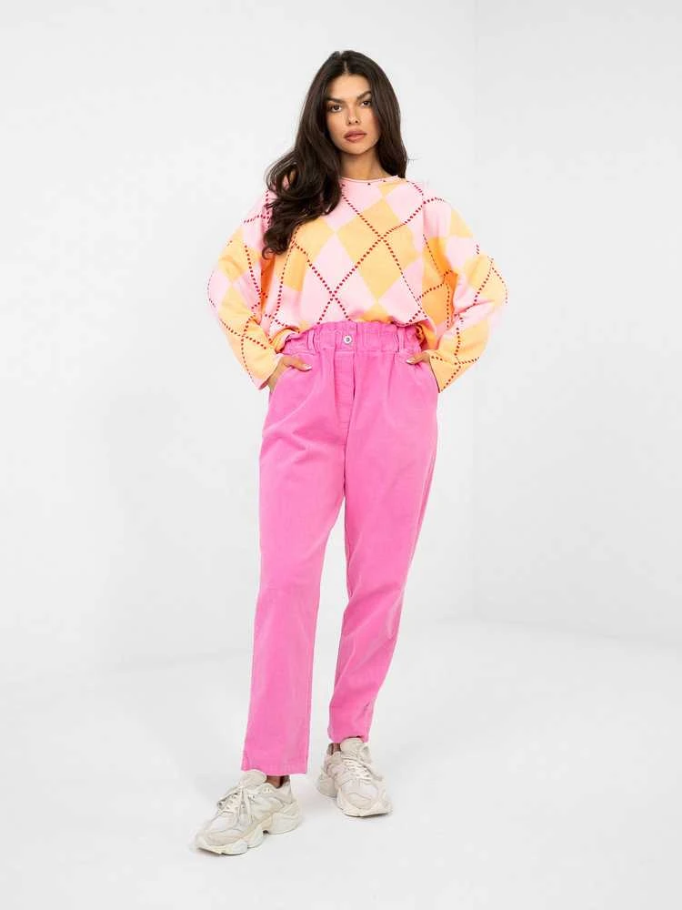 Italy Moda Kelnės-MI-SP-2689.47-ciemny rožinė