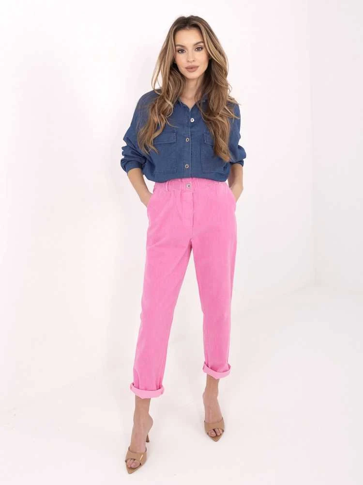 Italy Moda Kelnės-MI-SP-2689.47-ciemny rožinė