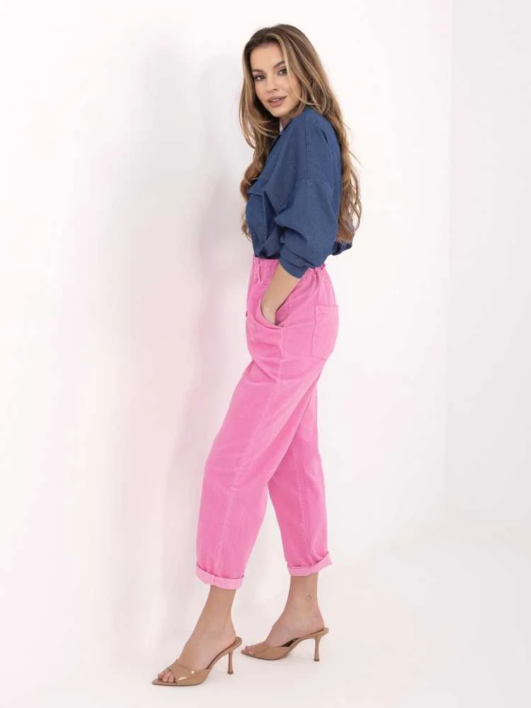 Italy Moda Kelnės-MI-SP-2689.47-ciemny rožinė