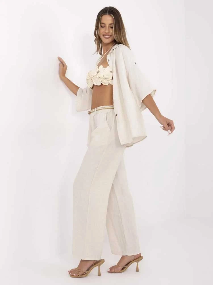 Italy Moda Kelnės-MI-SP-6560.73P-jasny smėlio spalva