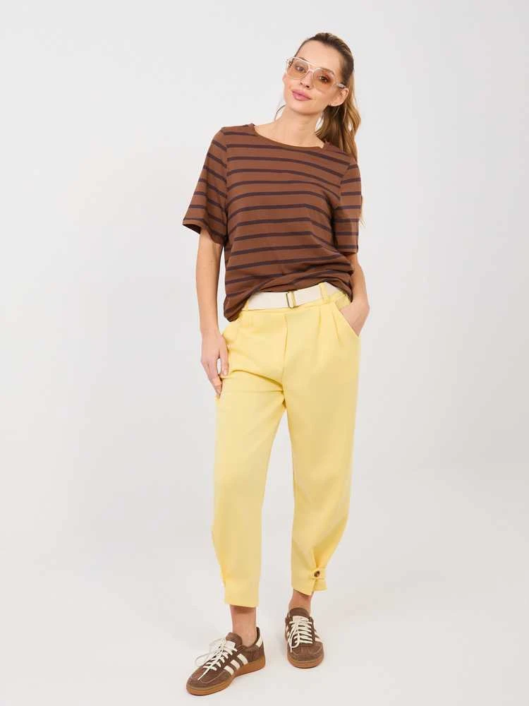 Italy Moda Kelnės-MI-SP-P6224.71-jasny geltona