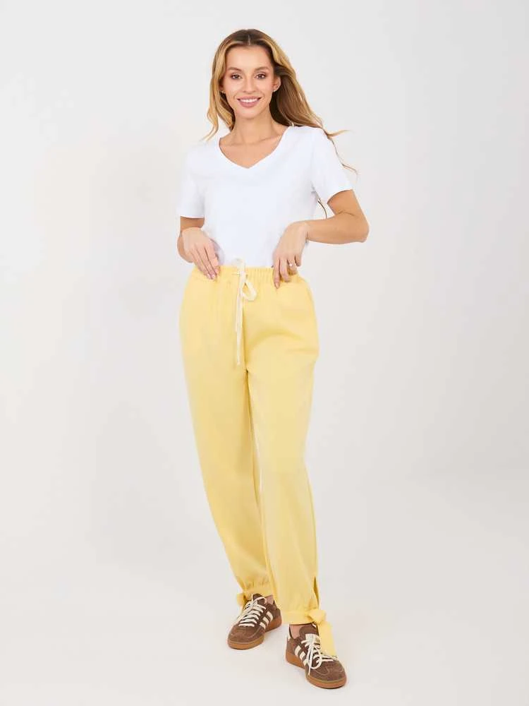 Italy Moda Kelnės-MI-SP-P6845.68-jasny geltona