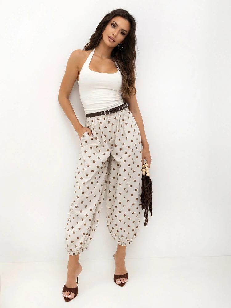 Italy Moda Kelnės-MO-SP-13588.95-jasny smėlio spalva