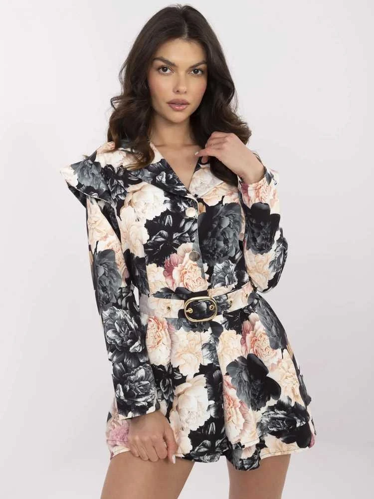 Italy Moda Kombinezonas-DHJ-KO-20615-1.66-juoda-smėlio spalva