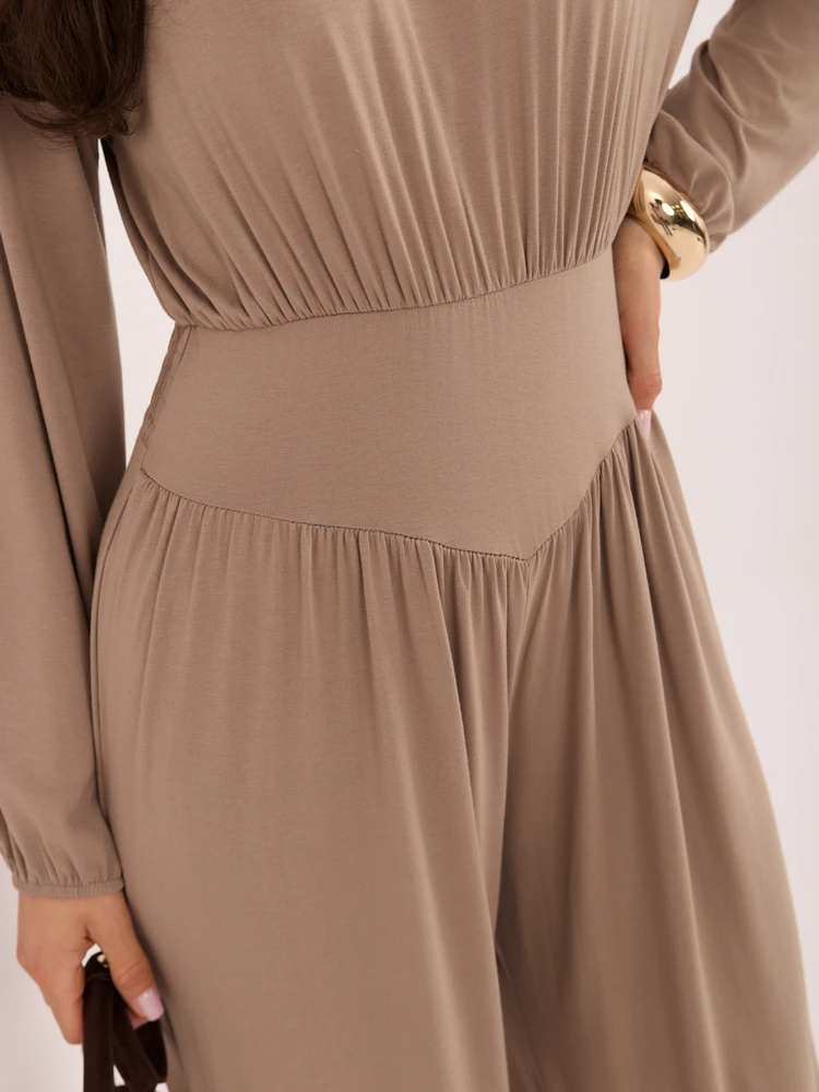 Italy Moda Kombinezonas-MI-KO-3565.11-smėlio spalva