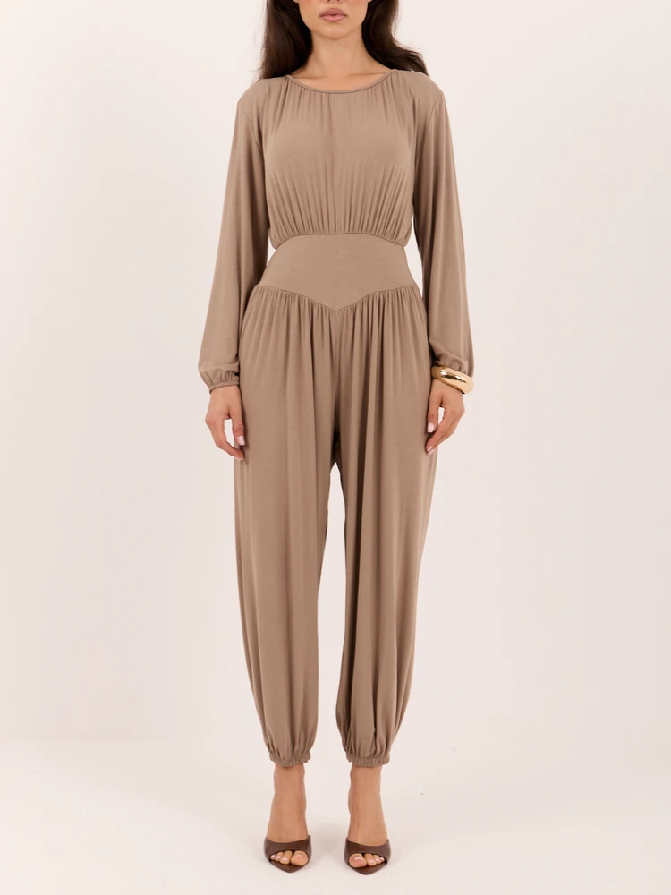 Italy Moda Kombinezonas-MI-KO-3565.11-smėlio spalva