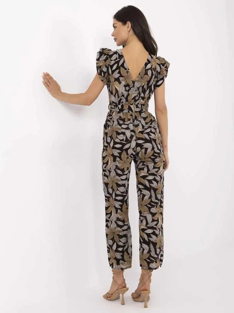 Italy Moda Kombinezonas moterims DHJ-KO-13568.13P-juodas-smėlio spalvos