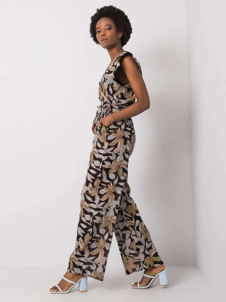 Italy Moda Kombinezonas moterims DHJ-KO-13568.13P-juodas-smėlio spalvos