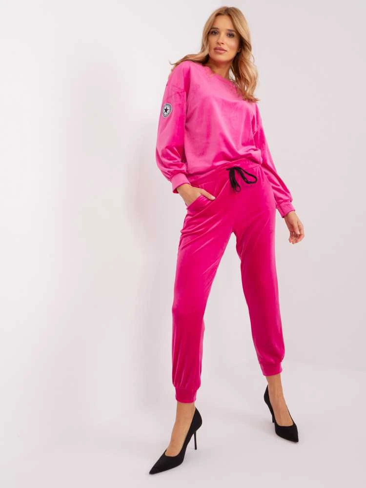 Italy Moda Veliūrinis komplektas moterimsDHJ-KMPL-8328.86-fuksjowy