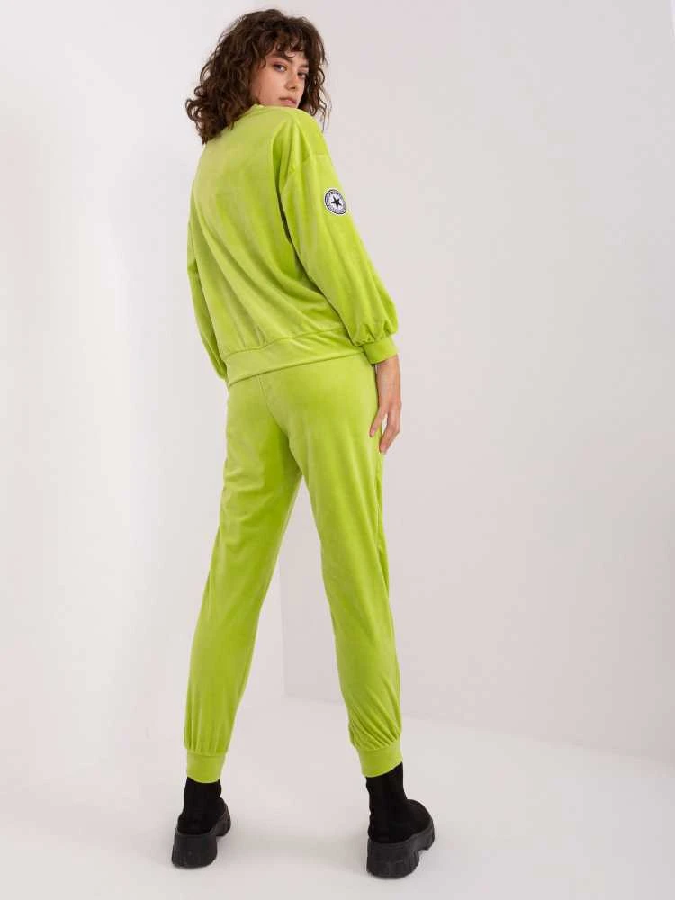 Italy Moda Veliūrinis komplektas moterimsDHJ-KMPL-8328.86-šviesiai žalia