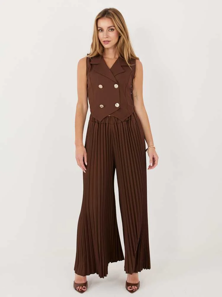 Italy Moda Laisvalaikio kostiumėlis moterims-IT-KMPL-21223.18-ciemny ruda
