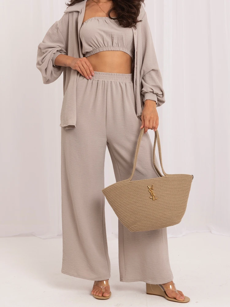 Italy Moda Laisvalaikio kostiumėlis moterims-MI-KMPL-A543817.98-ciemny bezowy