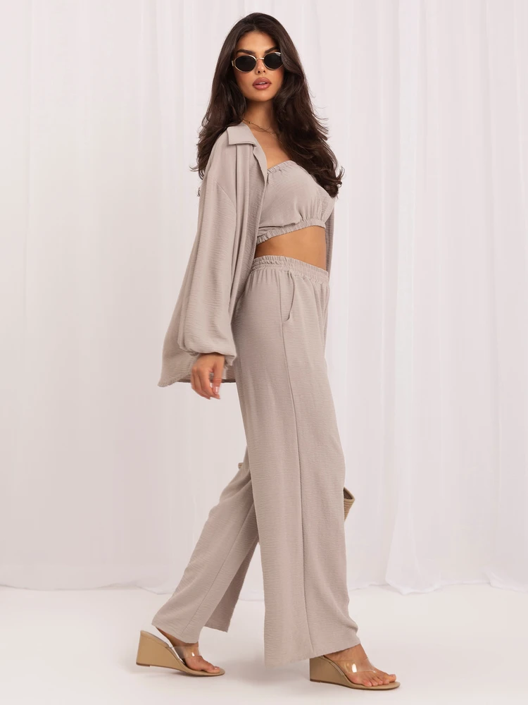 Italy Moda Laisvalaikio kostiumėlis moterims-MI-KMPL-A543817.98-ciemny bezowy