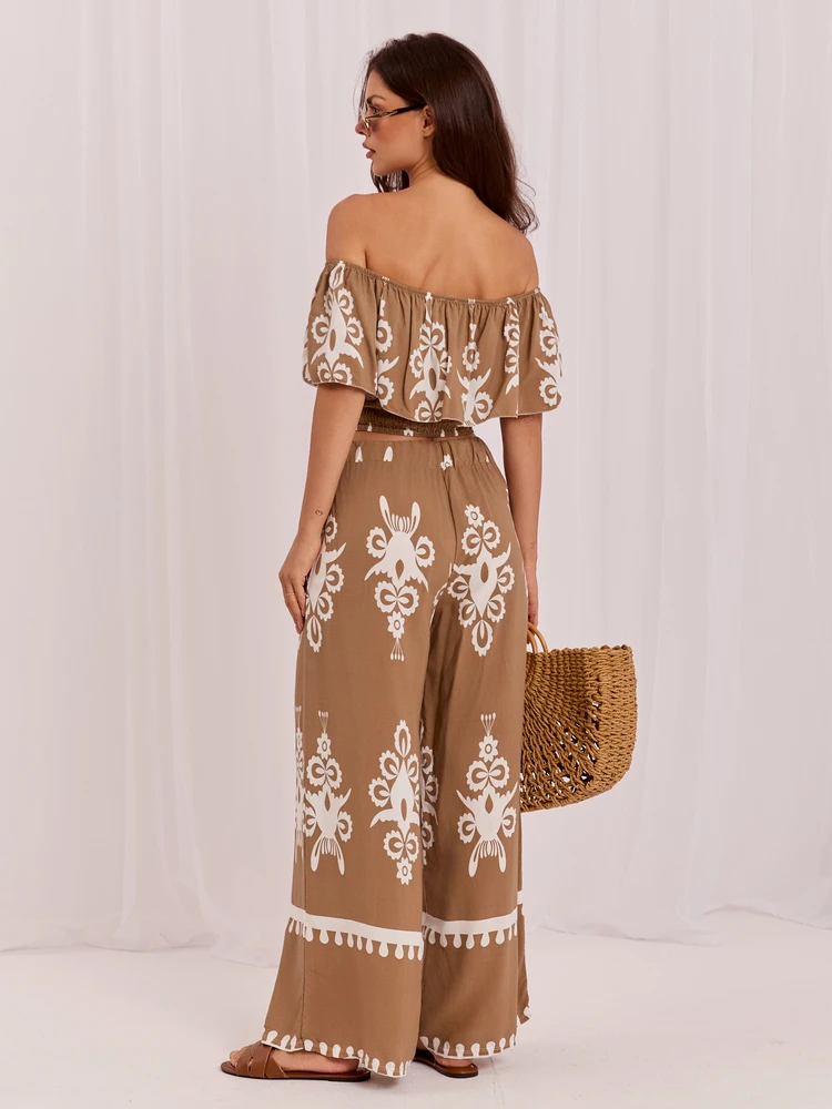 Italy Moda Laisvalaikio kostiumėlis moterims-MO-KMPL-126175.85-ciemny bezowy