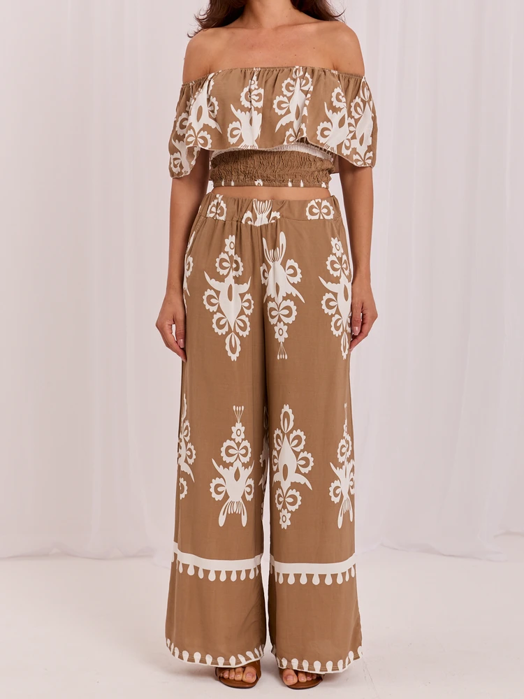 Italy Moda Laisvalaikio kostiumėlis moterims-MO-KMPL-126175.85-ciemny bezowy